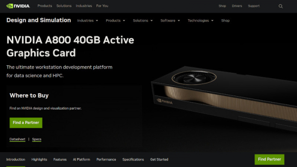 NVIDIA перенаправляет ускорители A800 «Сделано в Китае» на другие рынки