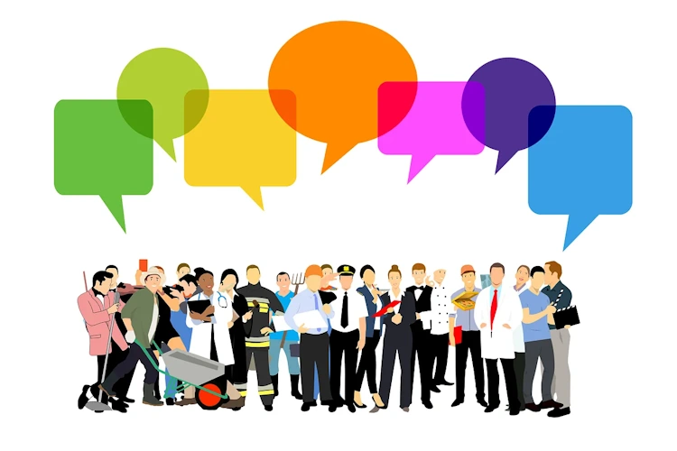 Group people feedback royalty free stock illustration. free for use & download