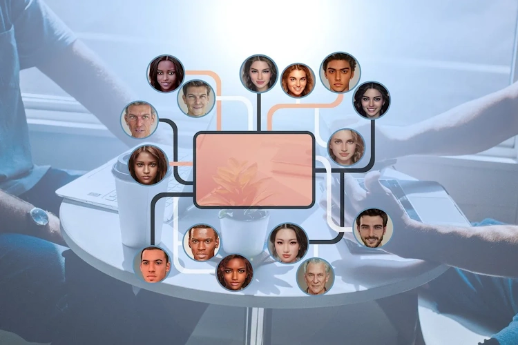 Network group communication royalty free stock illustration. free for use & download
