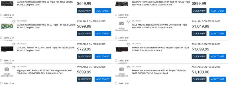 Американский ритейлер раскрыл цену Radeon RX 9070