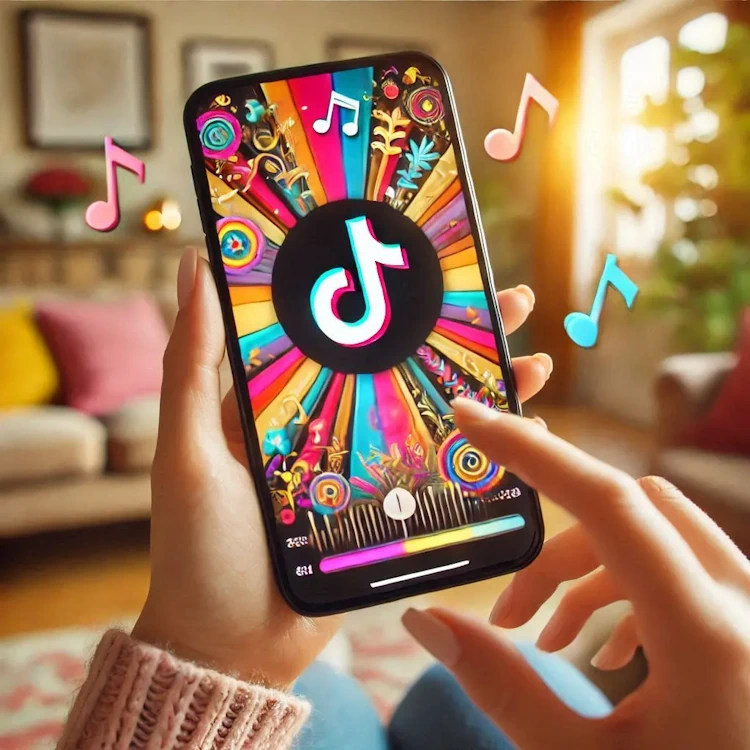 Tiktok на экране телефона