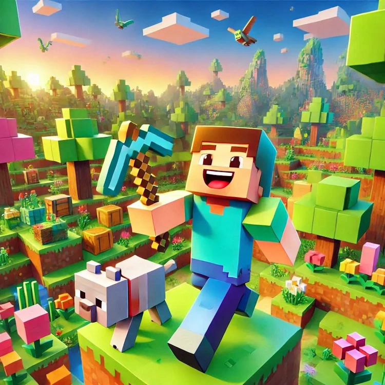 Зображение мира minecraft, нарисованного карандашом