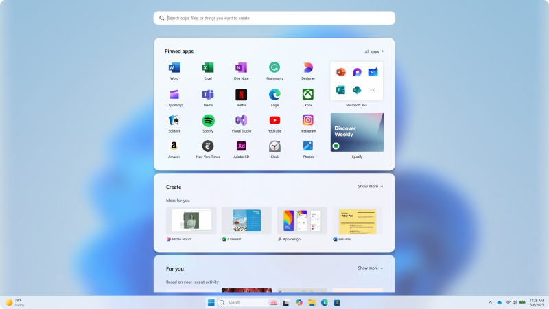 Microsoft показал меню «Пуск» для Windows 11, от которых отказалась
