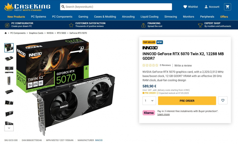 В Европе цены на RTX 5070 рухнули ниже рекомендованной